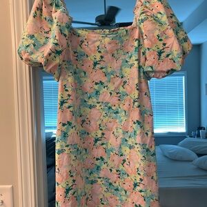 Gianni Bini Floral Mini Dress with Puff Sleeves